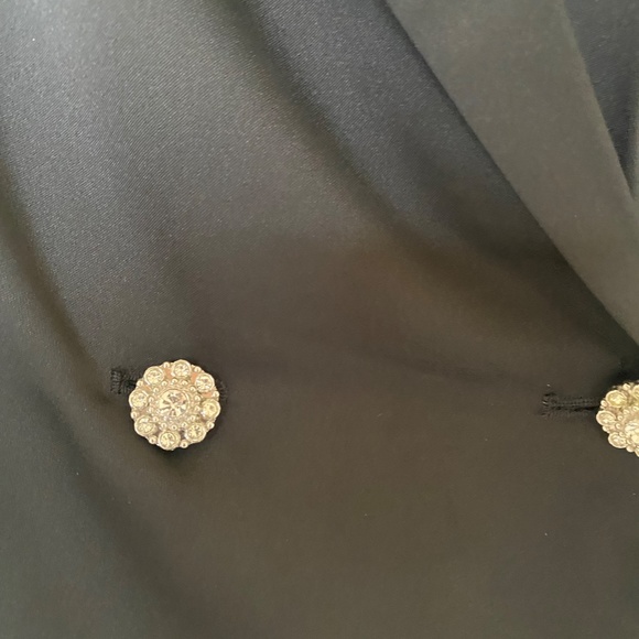 Express Satin Wrap Front Blazer Romper - Picture 5 of 6